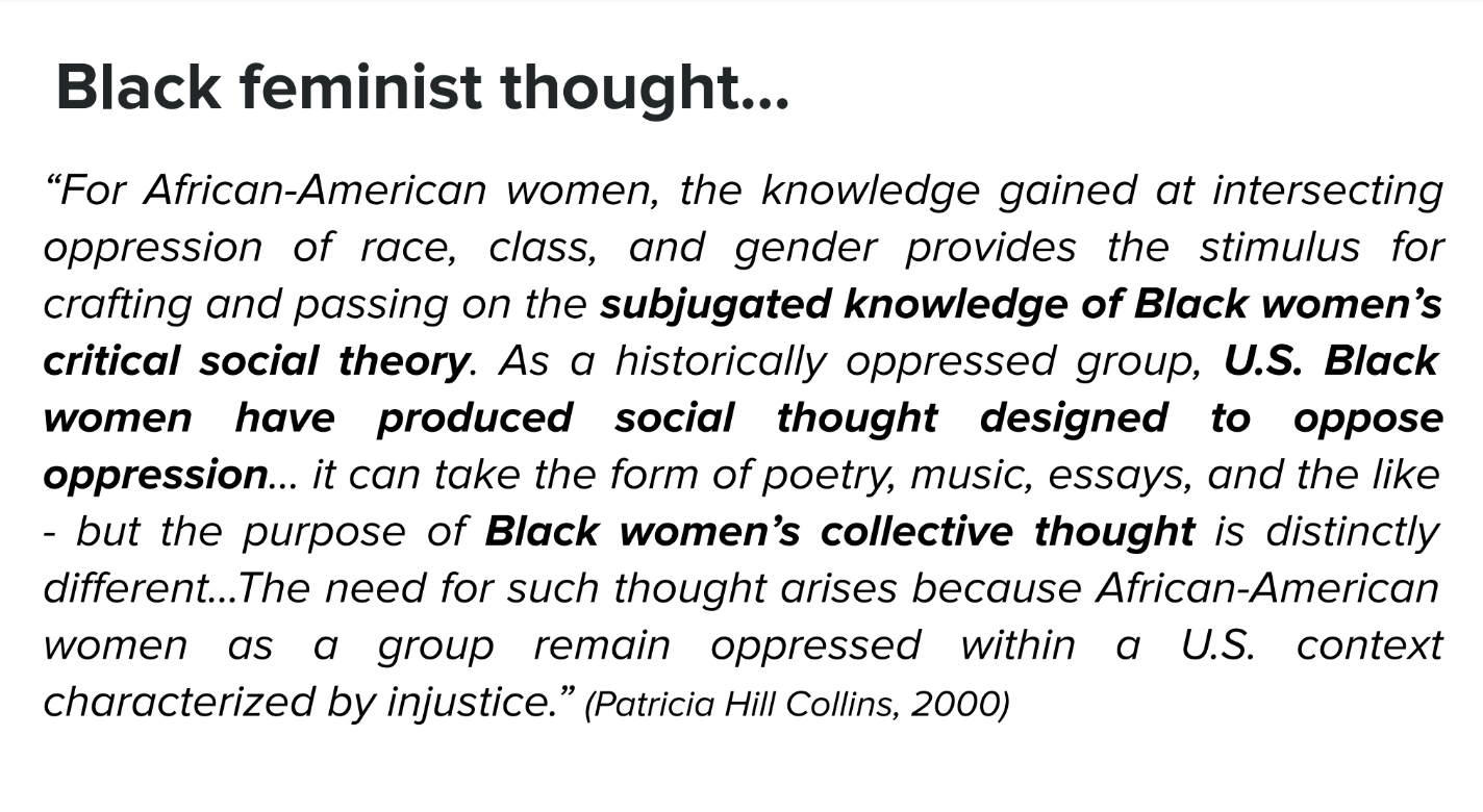 black feminist epistemology collins